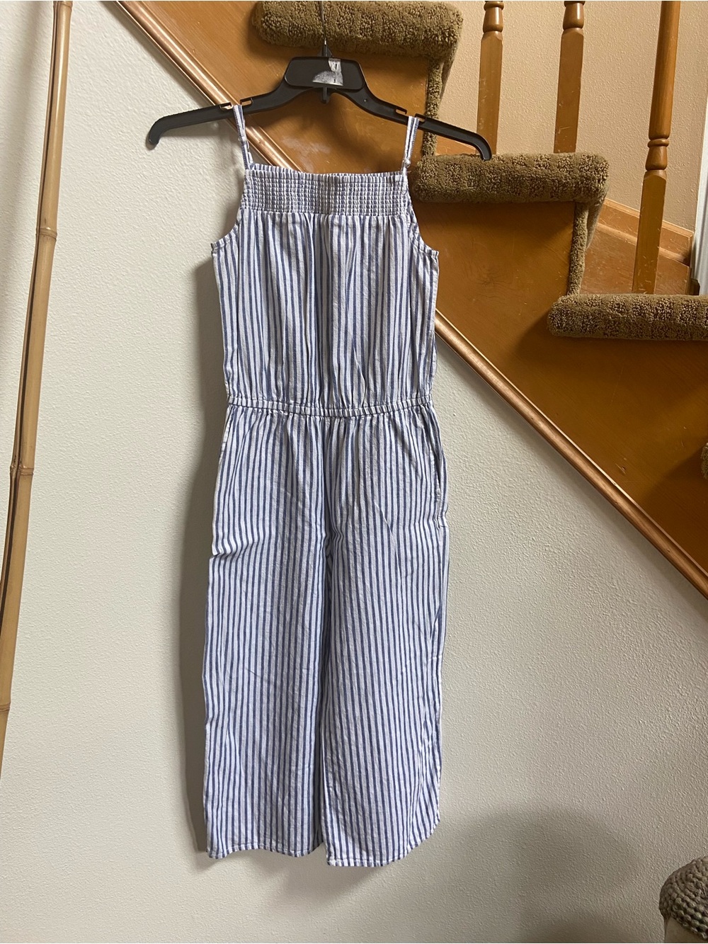 Beach Lunch Lounge Blue/White Striped Jumpsuit, like new, women's size XS